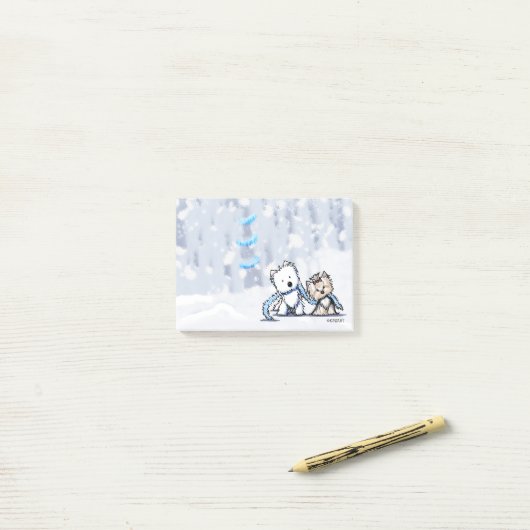KiniArt Winter Terriers Post-it® Notes (Op bureau)