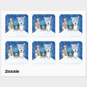 KiniArt Winter Trio Vierkante Sticker (Vel)