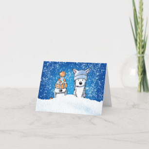 KiniArt Winter Westie Duo Card Kaart