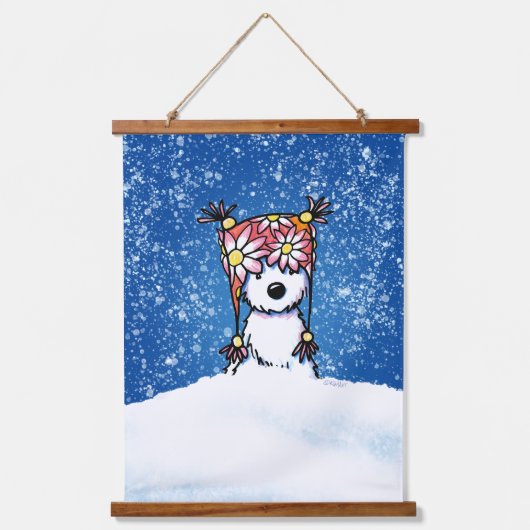 KiniArt Winter Westie Hangend Wandkleed (Voorkant)