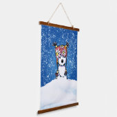 KiniArt Winter Westie Hangend Wandkleed (Gebogen)