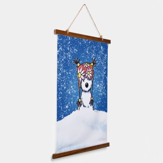 KiniArt Winter Westie Hangend Wandkleed (Gebogen)