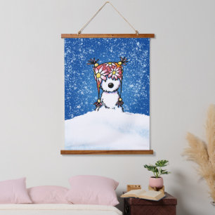 KiniArt Winter Westie  Hangend Wandkleed