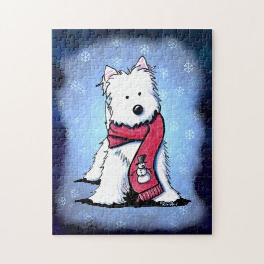KiniArt Winter Westie Legpuzzel (Verticaal)