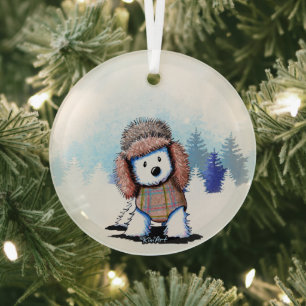 KiniArt Winter Westie Terrier Glas Ornament