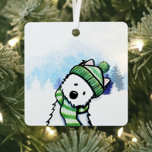 KiniArt Winter Westie Terrier Metalen Ornament