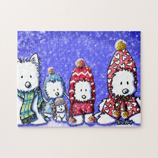 KiniArt Winter Westies Jigzaag Puzzle Legpuzzel (Horizontaal)