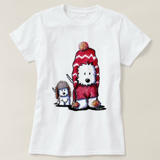 KiniArt Winter Westies T-Shirt (Design voorkant)