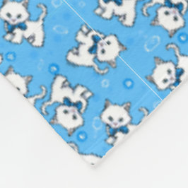 KiniArt Witte Kittens Fleece Deken
