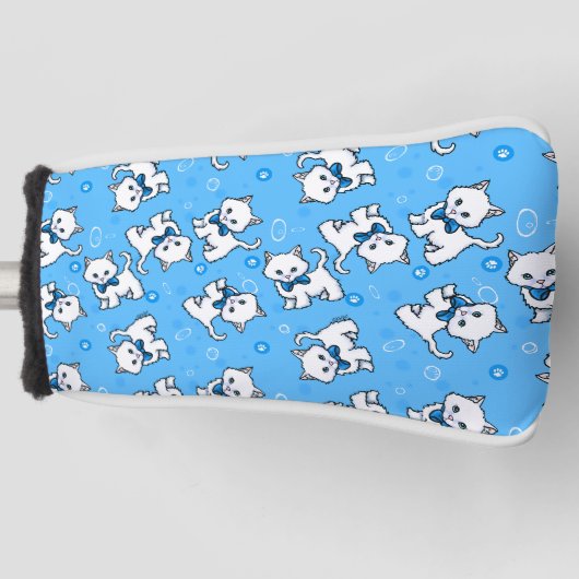 KiniArt Witte Kittens Golfheadcover (Voorkant)
