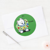 KiniArt Wreath Westie Gift Labels Round Sticker (Envelop)