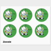 KiniArt Wreath Westie Gift Labels Round Sticker (Vel)