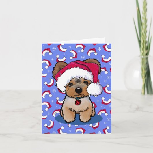 KiniArt Yorkie Terrier Dog-kerstKaarten Feestdagen Kaart (Voorkant)