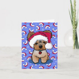 KiniArt Yorkie Terrier Dog-kerstKaarten Feestdagen Kaart