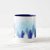 KiniArt Yorkshire Terrier Kerstmis Tweekleurige Koffiemok (Center)