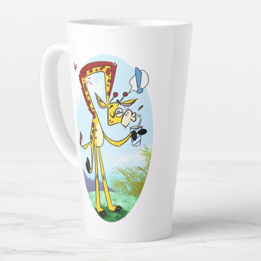KINK IN MIJN DRINK GIRAFFE van Jeff Willis Art Latte Mok (Linkerhoek)