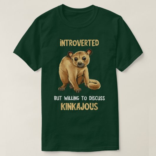 Kinkajou Introverted Animal Night Ape Wildlife Hon T-shirt (Design voorkant)