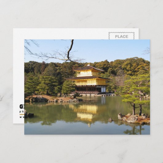 Kinkaku-ji 金 閣 寺 tempel van het gouden paviljoen briefkaart (Voorkant / Achterkant)