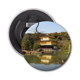Kinkaku-ji 金 閣 寺 tempel van het gouden paviljoen button flesopener
