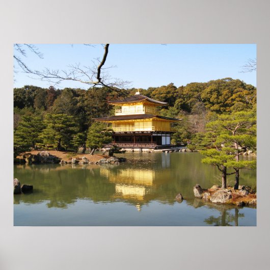 Kinkaku-ji 金 閣 寺 tempel van het gouden paviljoen poster (Voorkant)