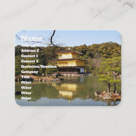 Kinkaku-ji 金 閣 寺 tempel van het gouden paviljoen visitekaartje (Voorkant)