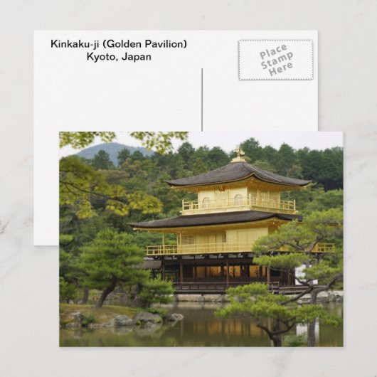 Kinkaku-ji (Golden Pavilion) Briefkaart (Voorkant / Achterkant)