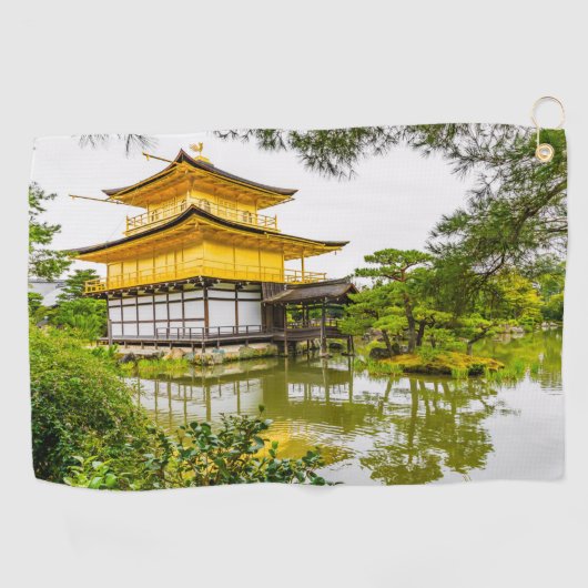Kinkaku-ji, het gouden paviljoen in Kyoto Golfhanddoek (Horizontaal)