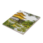 Kinkaku-ji, het gouden paviljoen in Kyoto Tegeltje (Zijkant)