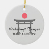 Kinkaku-ji-tempel Breedtegraad Lengtegraad Keramisch Ornament (Voorkant)