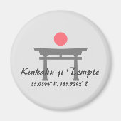 Kinkaku-ji Tempel Breedtegraad Lengtegraad Magneet (Voorkant)