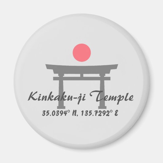 Kinkaku-ji Tempel Breedtegraad Lengtegraad  Magneet (Voorkant)