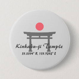 Kinkaku-ji Tempel Breedtegraad Lengtegraad Ronde Button 7,6 Cm