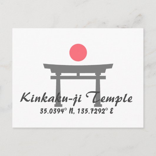 Kinkaku-ji Temple Latitude Longitude Briefkaart (Voorkant)