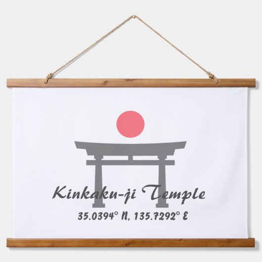 Kinkaku-ji Temple Latitude Longitude Hangend Wandkleed (Voorkant)
