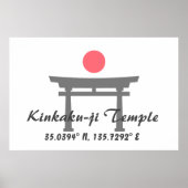 Kinkaku-ji Temple Latitude Longitude Poster (Voorkant)