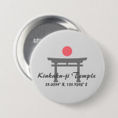 Kinkaku-ji Temple Latitude Longitude Ronde Button 7,6 Cm (Voorkant /achterkant)