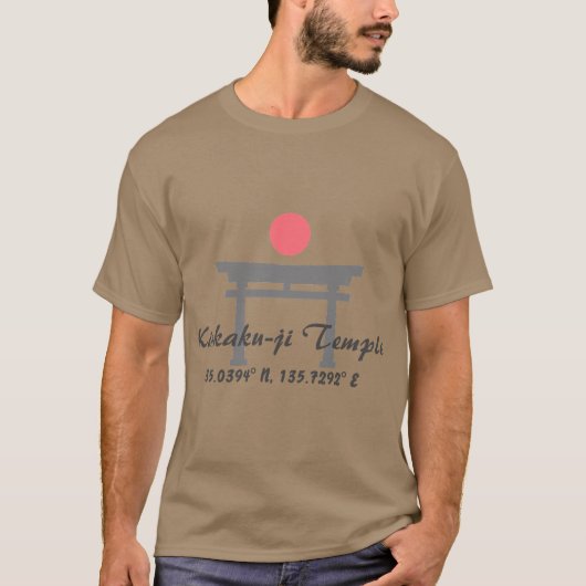 Kinkaku-ji Temple Latitude Longitude T-shirt (Voorkant)