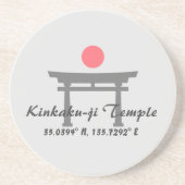 Kinkaku-ji Temple Latitude Longitude Zandsteen Onderzetter (Voorkant)