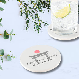 Kinkaku-ji Temple Latitude Longitude Zandsteen Onderzetter