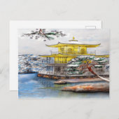 Kinkaku-ji The Golden Pavillion Briefkaart (Voorkant / Achterkant)