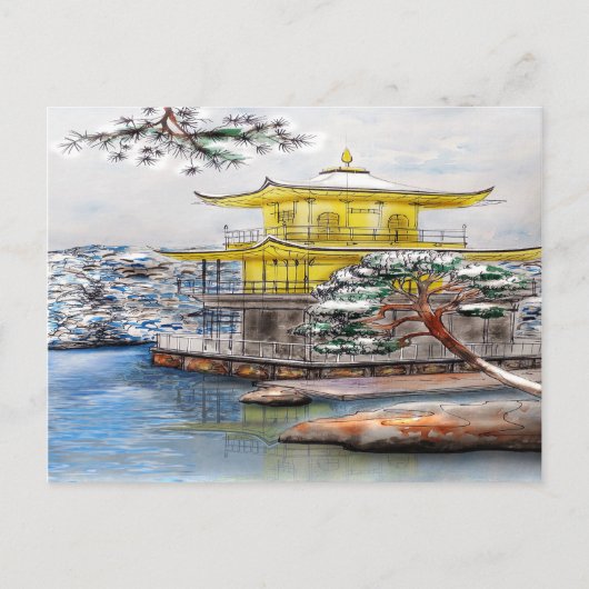 Kinkaku-ji The Golden Pavillion Briefkaart (Voorkant)