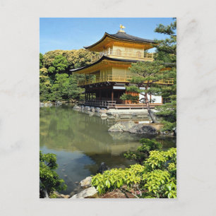 Kinkakuji, het Gouden Pavilion, Kyoto, Japan Briefkaart