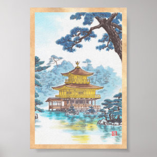 Kinkakuji Temple Kamei Tobei japanse landschapskun Poster