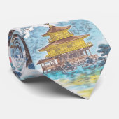 Kinkakuji Temple Kamei Tobei japanse landschapskun Stropdas (Opgerold)