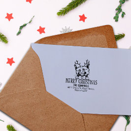 Kinkalow Cat Retouradres Kerst Rubberstempel
