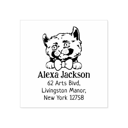 Kinkalow Kat Retouradres Pet Rubberstempel (Afrduk)