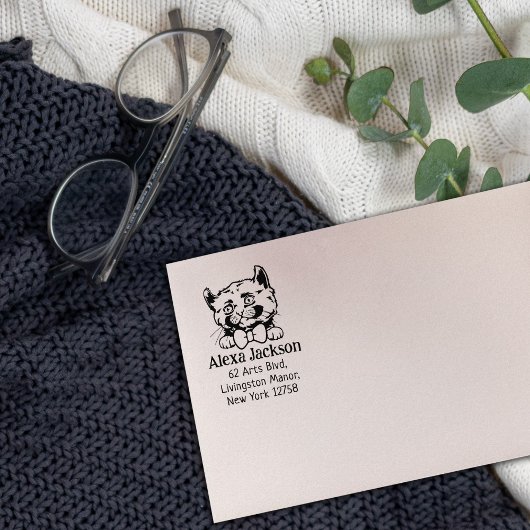 Kinkalow Kat Retouradres Pet Rubberstempel