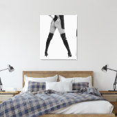 Kinky Black boots Canvas Afdruk (Insitu(Bedroom))