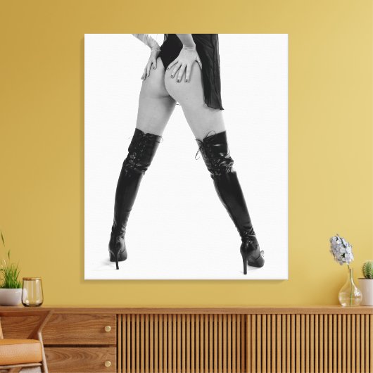 Kinky Black boots Canvas Afdruk (Insitu (Woonkamer))