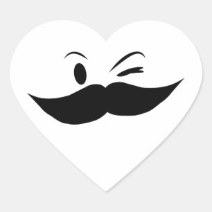 Kinky Mustache Hart Sticker